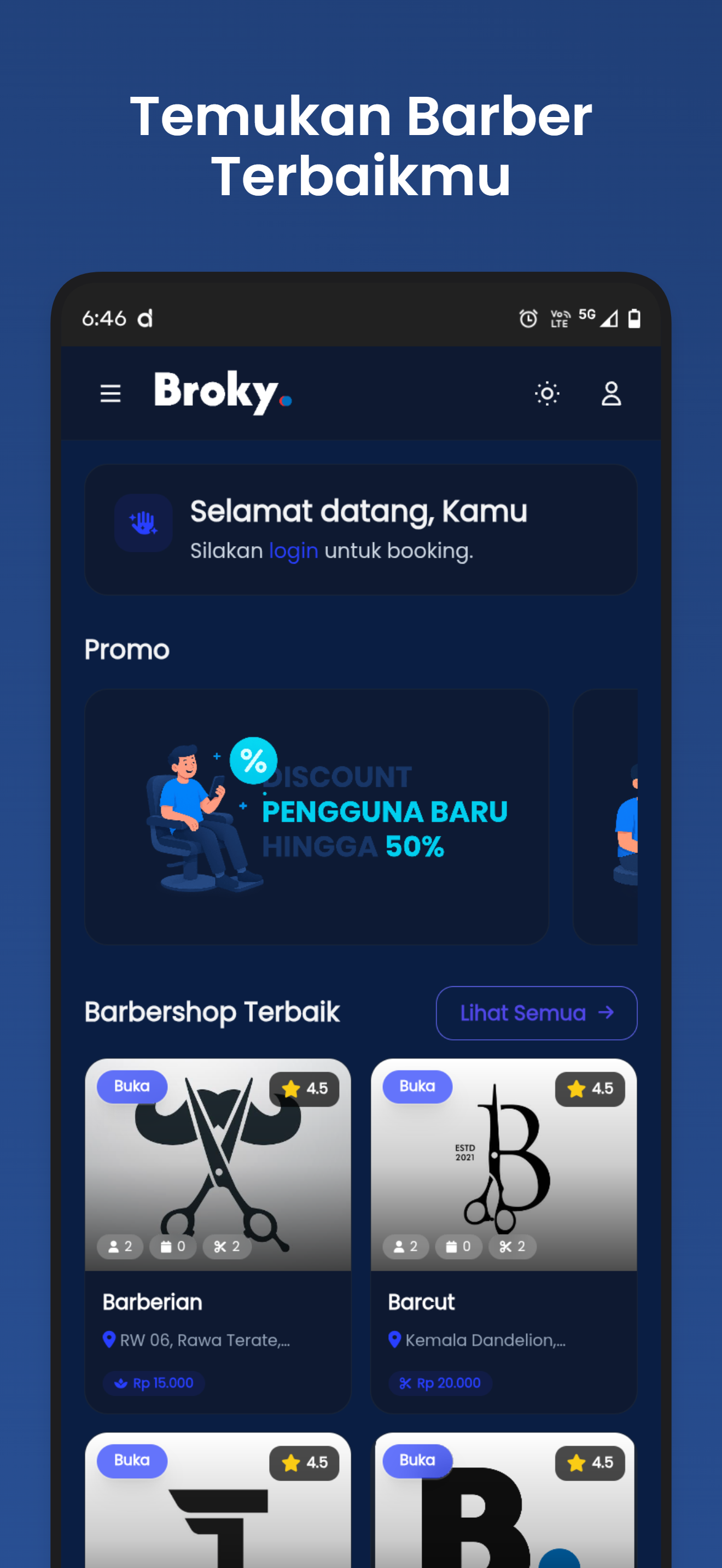 Screenshot Aplikasi Broky