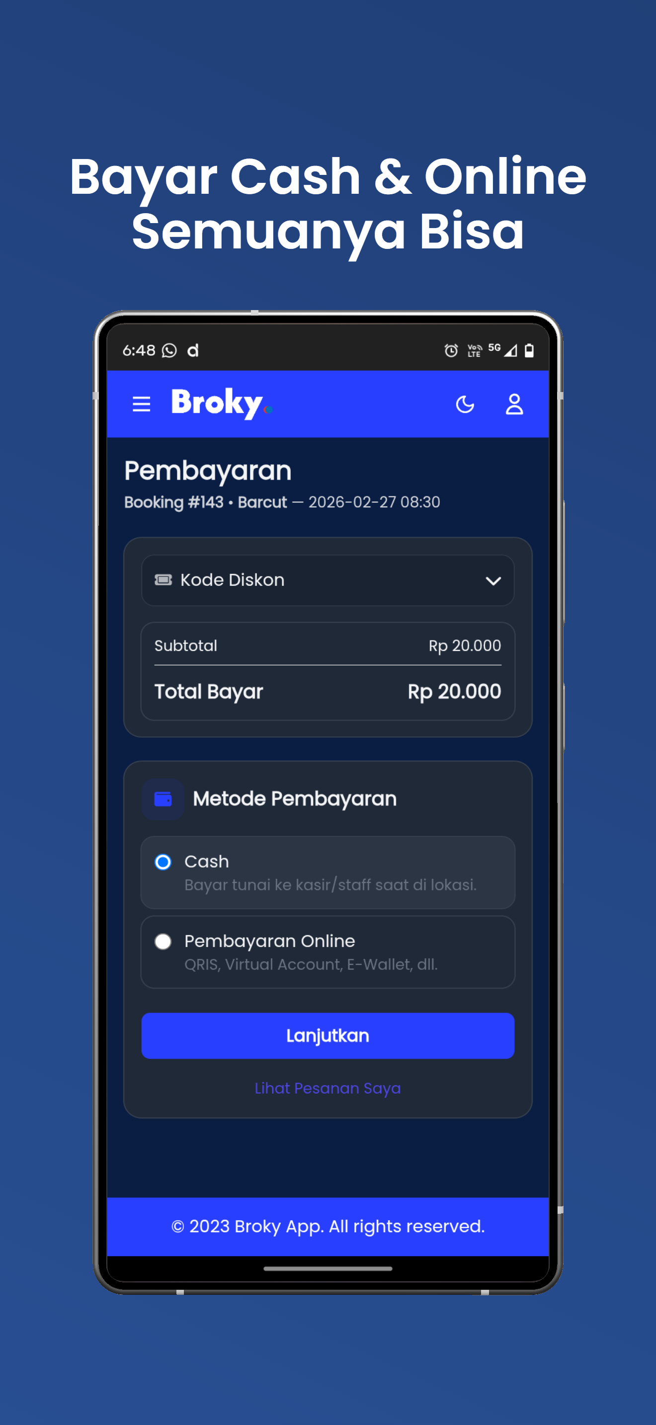 Screenshot Aplikasi Broky
