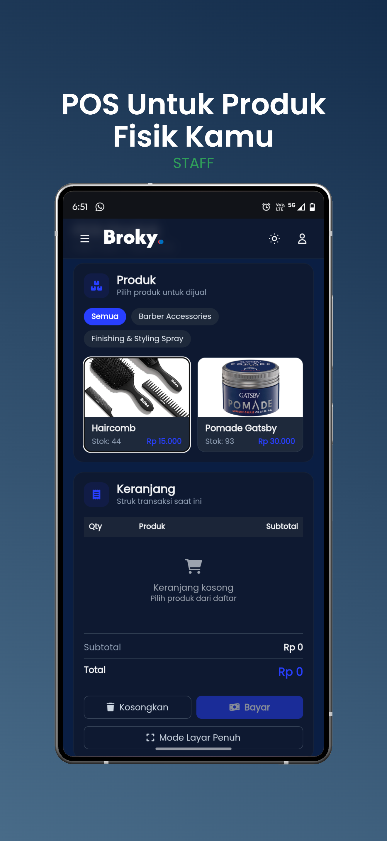 Screenshot Aplikasi Broky