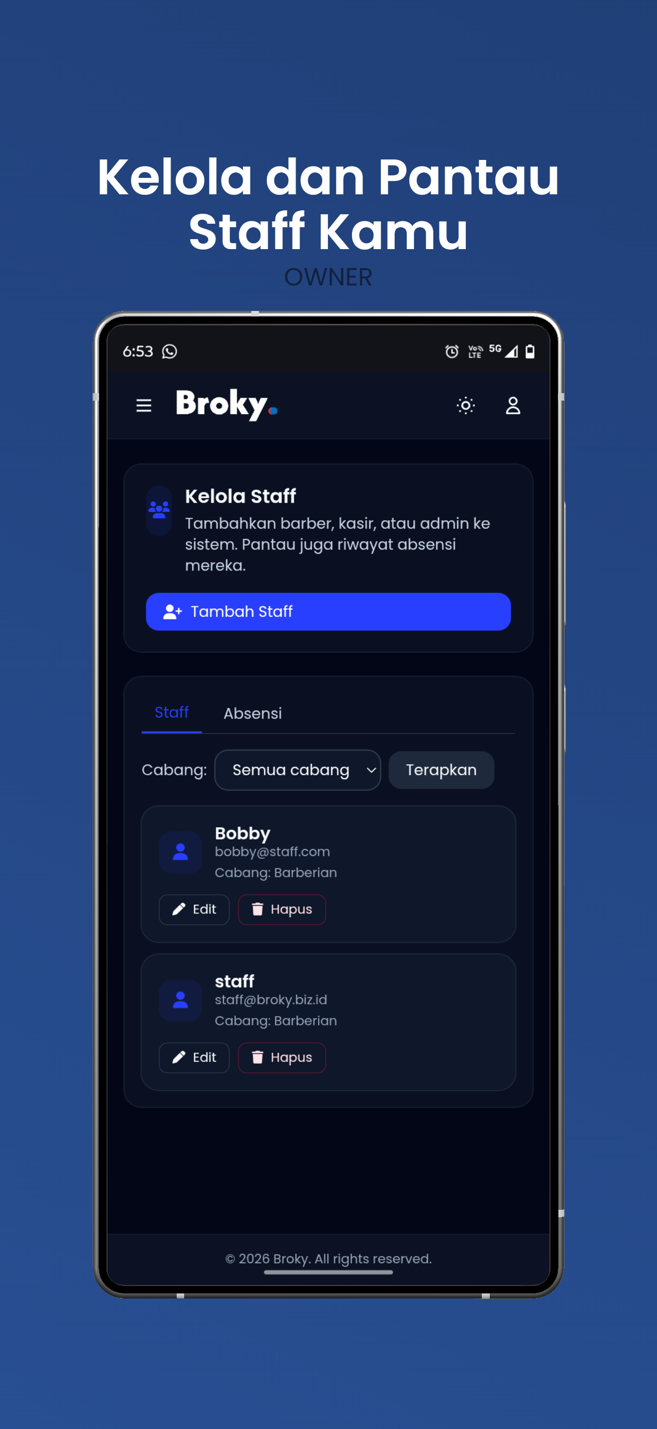 Screenshot Aplikasi Broky